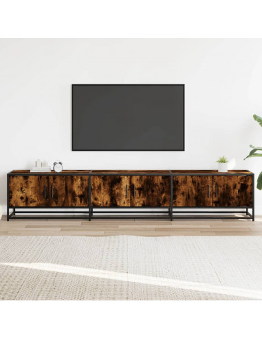 Mobile TV Rovere Fumo 210x35x41 cm in Truciolato