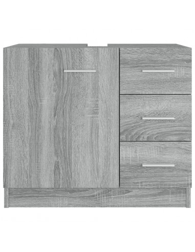 Mobile Lavabo Grigio Sonoma 63x30x54 cm in Legno Multistrato