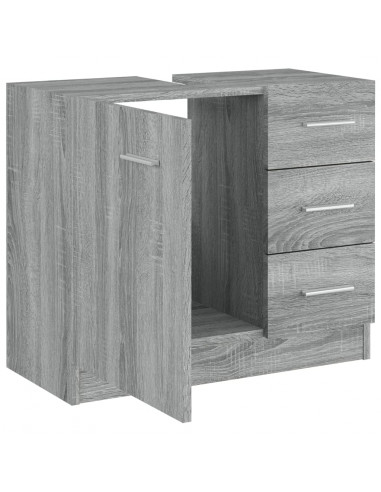 Mobile Lavabo Grigio Sonoma 63x30x54 cm in Legno Multistrato