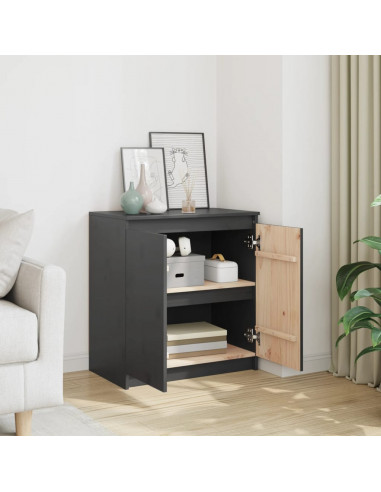Armadietto Grigio 60x36x65 cm in Legno Massello di Pino