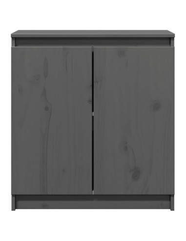Armadietto Grigio 60x36x65 cm in Legno Massello di Pino