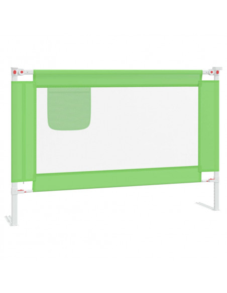 Sponda Letto di Sicurezza per Bambini Verde 100x25cm in Tessuto