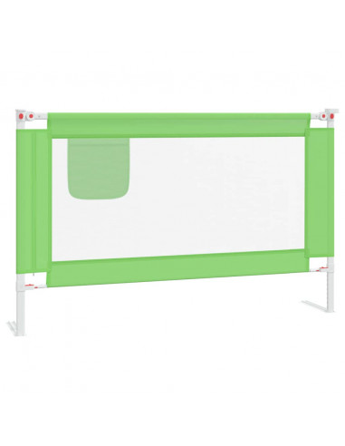 Sponda Letto di Sicurezza per Bambini Verde 120x25cm in Tessuto