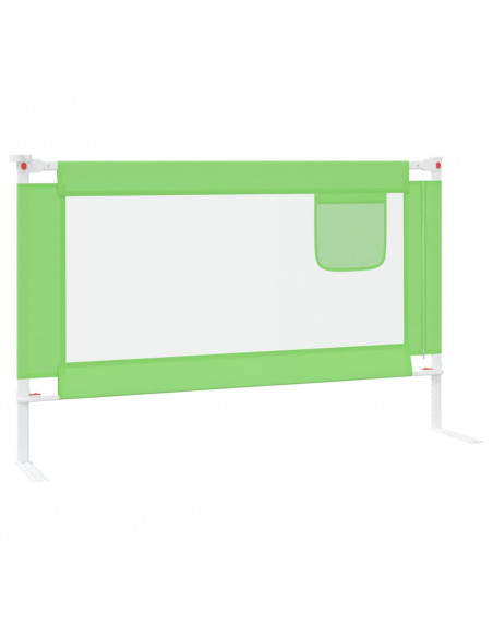 Sponda Letto di Sicurezza per Bambini Verde 120x25cm in Tessuto