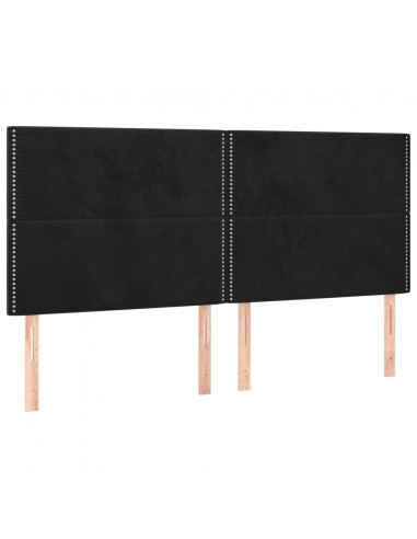 Giroletto con Testiera Nero 160x200 cm in Velluto