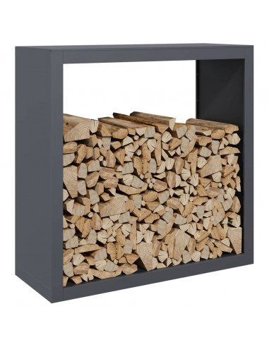 Rastrelliera per Legna da Ardere Antracite 100x40x100cm Acciaio