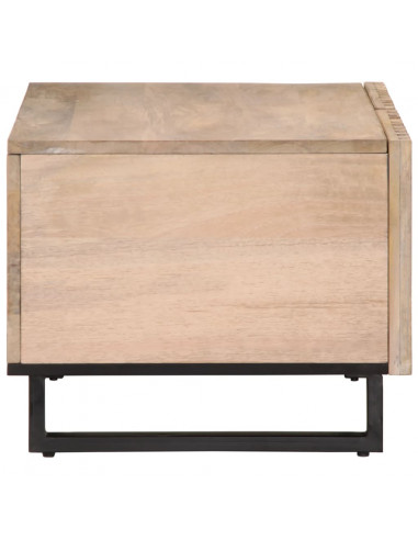 Tavolino da Salotto Bianco 80x51x40 cm Legno Massello di Mango