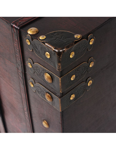 Baule del Tesoro Vintage in Legno 66x38x40 cm