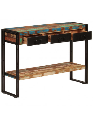 Tavolo Consolle 110x30x76 cm in Legno Massello Riciclato