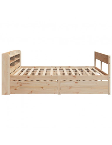 Letto senza Materasso 200x200 cm in Legno Massello di Pino