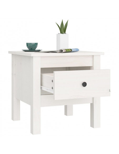Tavolini 2 pz Bianchi 40x40x39 cm Legno Massello di Pino