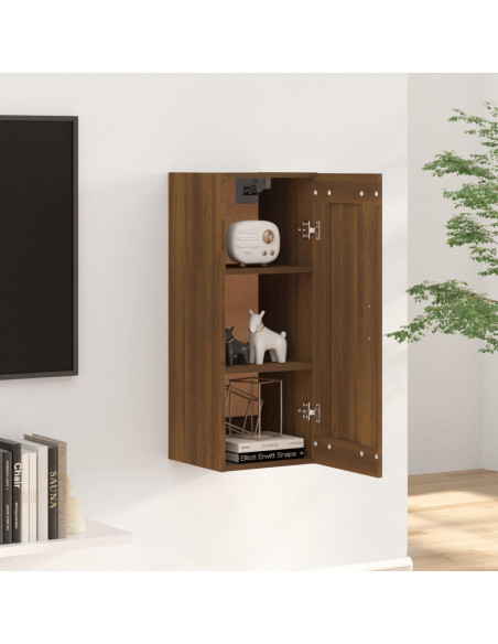 Armadietto a Muro Rovere Marrone 35x34x90 cm Legno Multistrato