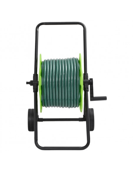Carrello Avvolgitubo Verde con Set Raccordi Tubo 0,75" 20 m PVC