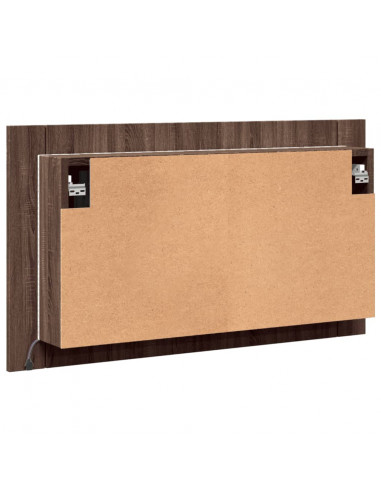 Armadietto Specchio con LED Rovere Marrone 80x12x45cm Acrilico