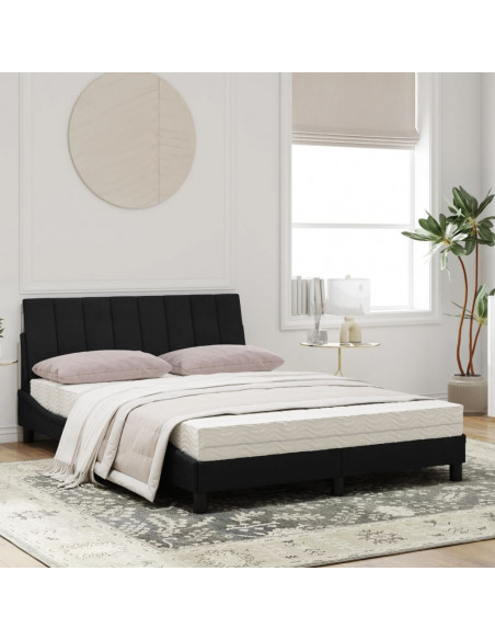 Letto con Materasso Nero 120x200 cm in Velluto