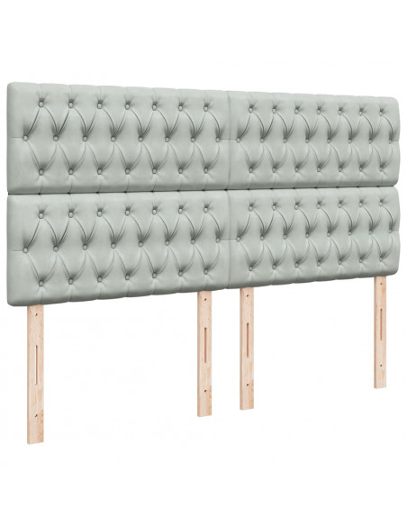 Giroletto a Molle con Materasso Grigio Chiaro 180x200cm Velluto