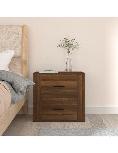 Comodino a Muro Rovere Marrone 50x36x47 cm