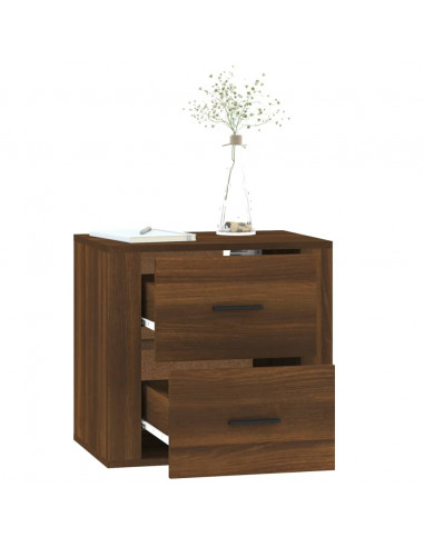 Comodino a Muro Rovere Marrone 50x36x47 cm