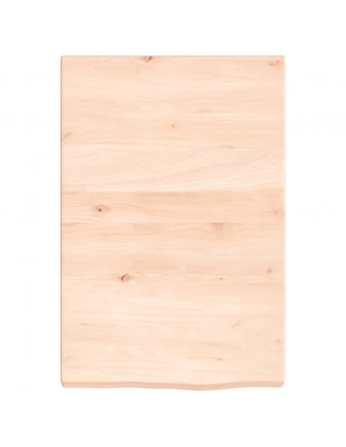 Piano Bagno 40x60x(2-4) cm in Legno Massello Non Trattato