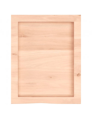 Piano Bagno 40x50x(2-6) cm in Legno Massello Non Trattato