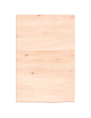 Piano Bagno 40x60x2 cm in Legno Massello Non Trattato