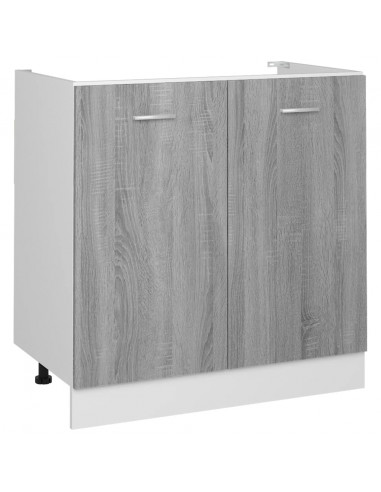 Mobiletto Grigio Sonoma 80x46x81,5 cm in Legno Multistrato