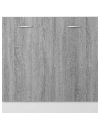 Mobiletto Grigio Sonoma 80x46x81,5 cm in Legno Multistrato