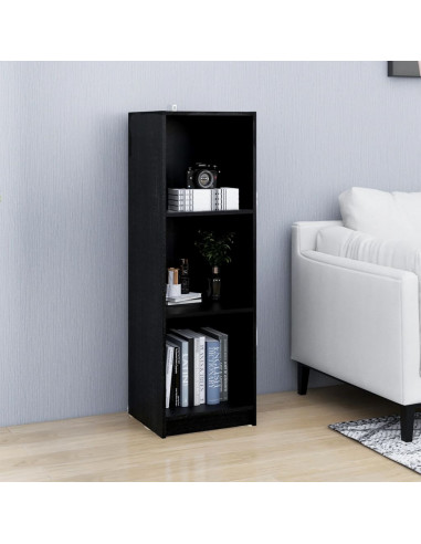 Libreria/Divisorio Nero 36x33x110 cm in Legno Massello di Pino