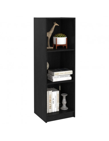 Libreria/Divisorio Nero 36x33x110 cm in Legno Massello di Pino