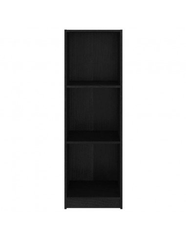 Libreria/Divisorio Nero 36x33x110 cm in Legno Massello di Pino