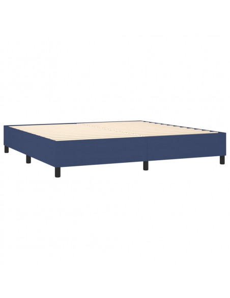 Giroletto a Molle con Materasso Blu 200x200 cm in Tessuto