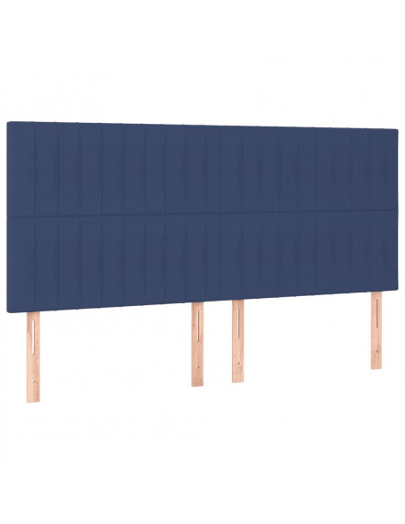Giroletto a Molle con Materasso Blu 200x200 cm in Tessuto