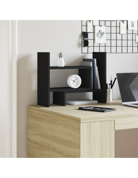 Organizer da Scrivania Nero 38,5x17x39 cm in Legno Multistrato