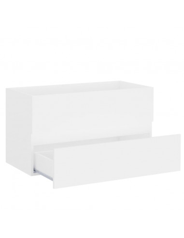 Mobile con Lavabo Integrato Bianco in Legno Multistrato