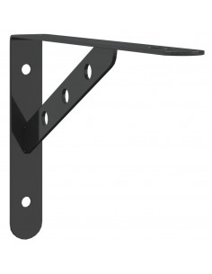 Staffe per Mensola 4 pz 23,5x2,5x15,5 cm in Acciaio Inox Nero 2