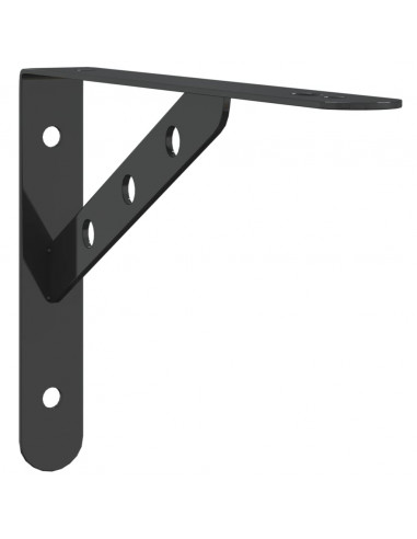 Staffe per Mensola 4 pz 23,5x2,5x15,5 cm in Acciaio Inox Nero