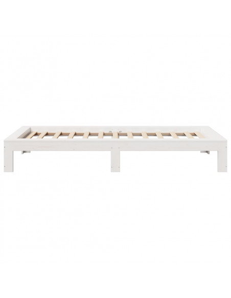 Letto senza Materasso Bianco 90x200 cm Legno Massello di Pino