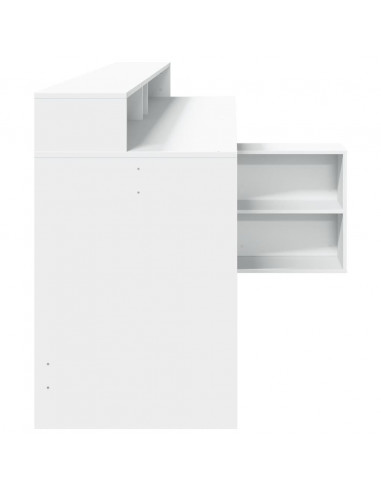 Scrivania con Luci LED Bianca 200x104x91 cm in Truciolato