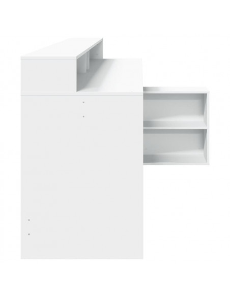 Scrivania con Luci LED Bianca 200x104x91 cm in Truciolato