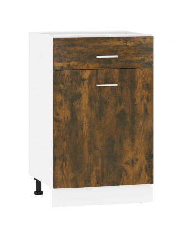 Mobile con Cassetto Rovere Fumo 50x46x81,5 cm Legno Multistrato