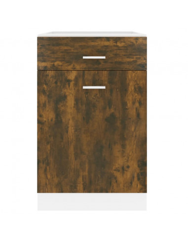 Mobile con Cassetto Rovere Fumo 50x46x81,5 cm Legno Multistrato