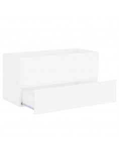 Mobile con Lavabo Integrato Bianco in Legno Multistrato 2