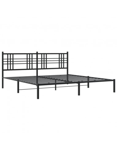 Giroletto con Testiera in Metallo Nero 193x203 cm