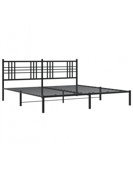 Giroletto con Testiera in Metallo Nero 193x203 cm