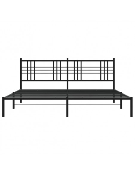 Giroletto con Testiera in Metallo Nero 193x203 cm