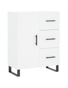 Credenza Bianca 69,5x34x180 cm in Legno Multistrato 2