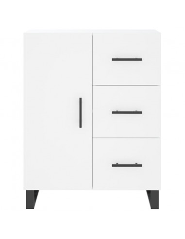 Credenza Bianca 69,5x34x180 cm in Legno Multistrato