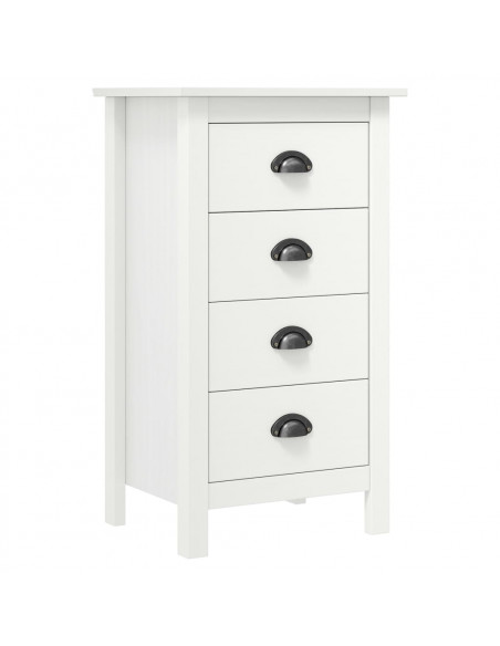 Credenza Hill Bianca 46x35x80 cm in Legno Massello di Pino