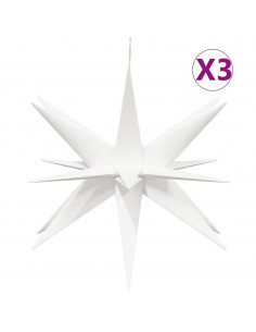 Luci di Natale con LED 3 pz Pieghevoli Bianche 57 cm 2