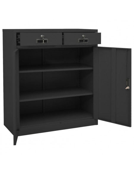 Armadio per Ufficio Antracite 90x40x102 cm in Acciaio